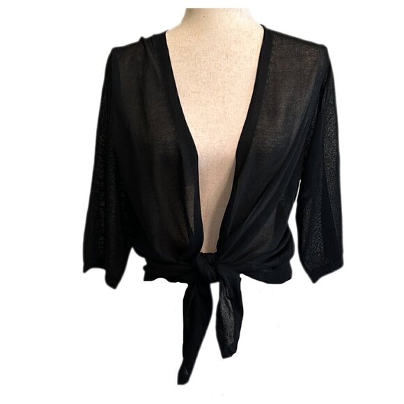 Akemi + Kin Open Front Sheer Tie Cardigan - Picture 1 of 11